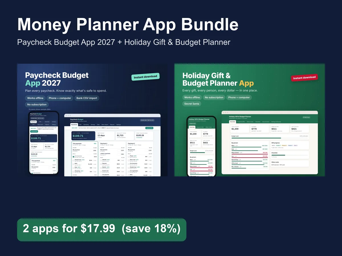 Money Planner Bundle (sample data)